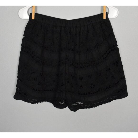VALERIE KHALFON PARIS SHANGRI CROCHET BLACK SHORTS - Picture 4 of 8
